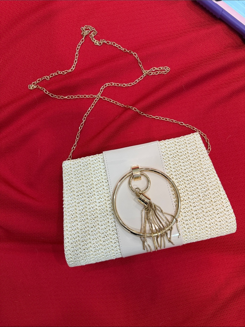 Crossed Body Small Purse, Elegant with gold accents never used